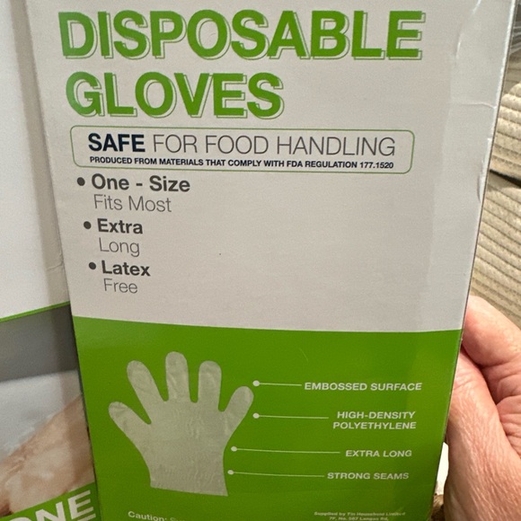 1000 Disposable Food Prep Gloves Plastic Food Safe Latex Free One Size Fits NIB! - Picture 4 of 4